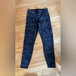 Athleta Rainier Black Camo Reflective Leggings